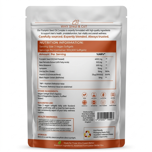 Pumpkin Seed Oil Capsules 3000mg WITH Saw Palmetto,Beta Sitosterol Cold Pressed 300 Vegan Softgels