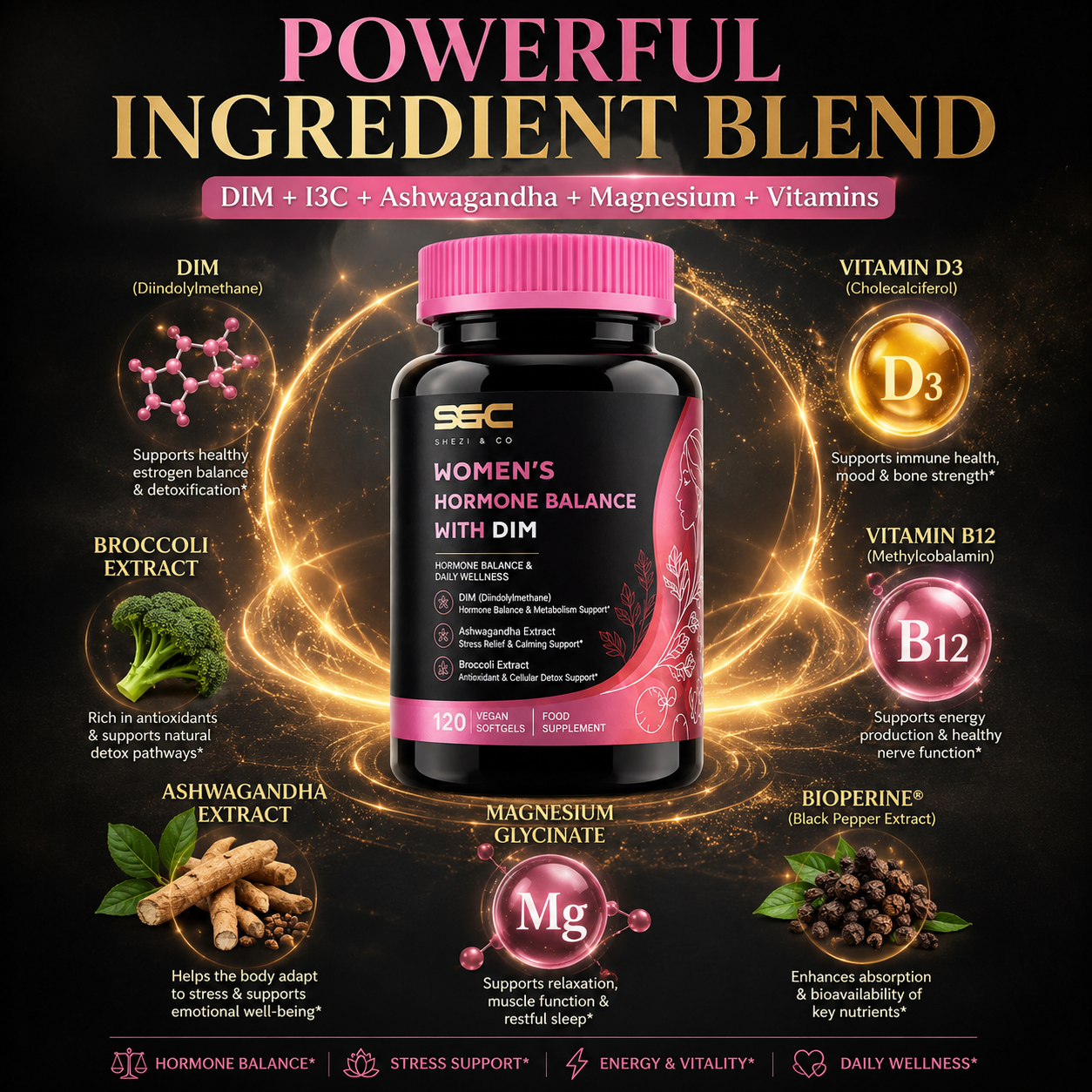 Women Hormone Balance with DIM 200mg Premium Supplement 120 Capsule