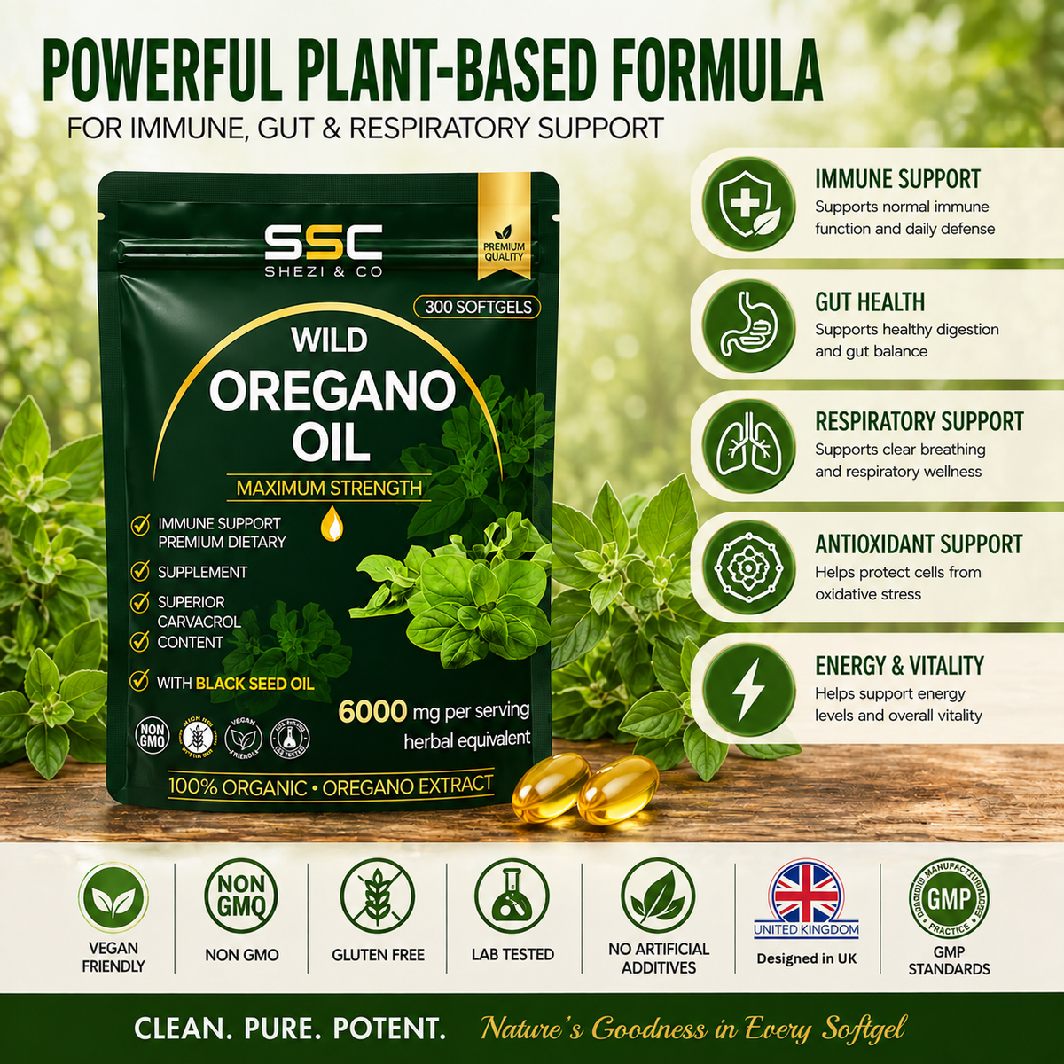 Wild Oregano Oil 6000 mg Herbal Equivalent — 300 Softgels — PRODUCT INFORMATION 1