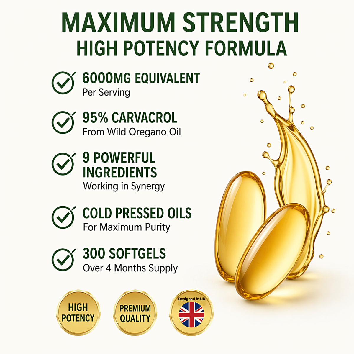 Wild Oregano Oil 6000 mg Herbal Equivalent — 300 Softgels — PRODUCT INFORMATION 3