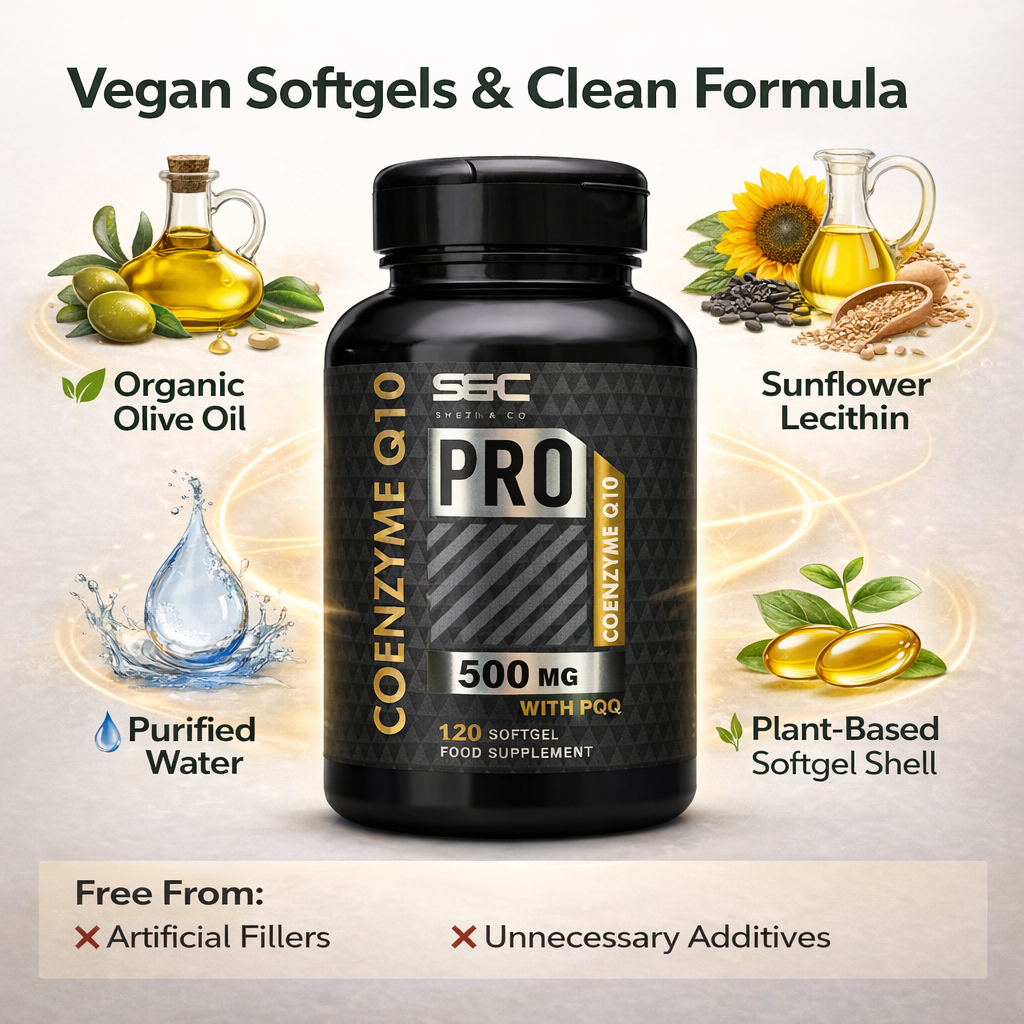 CoQ10 - Coenzyme Ubiquinone 500mg High Strength Vegan Softgels 120 Capsules UK