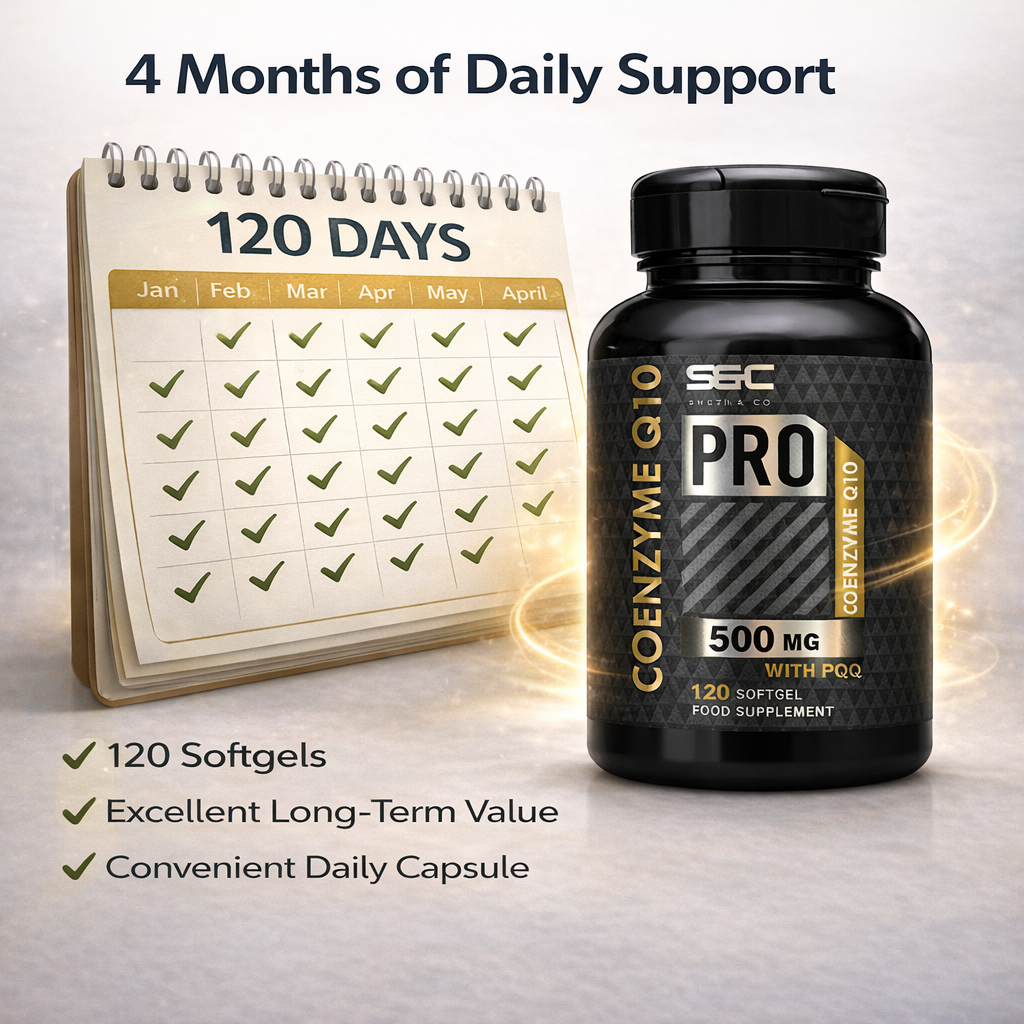 CoQ10 - Coenzyme Ubiquinone 500mg High Strength Vegan Softgels 120 Capsules UK