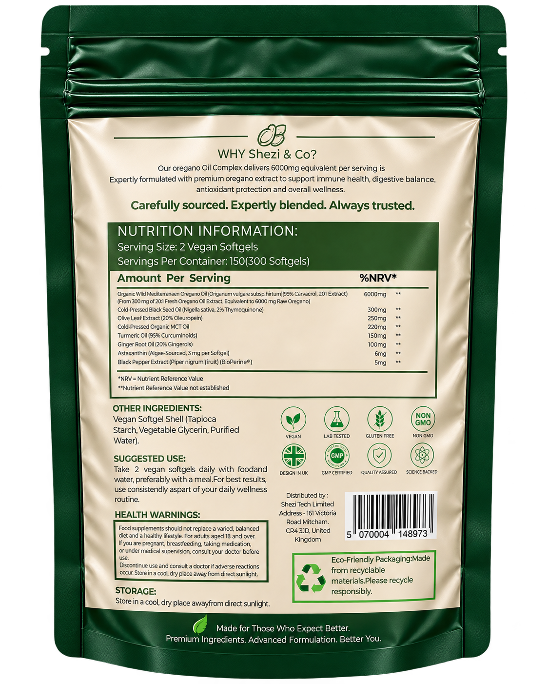 
Wild Oregano Oil — rear label