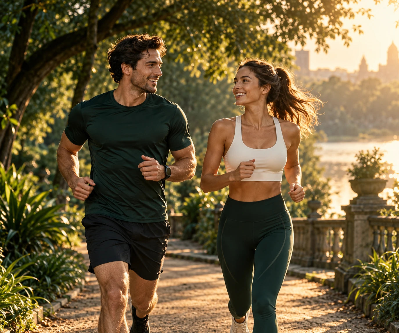Running partners sharing an active lifestyle